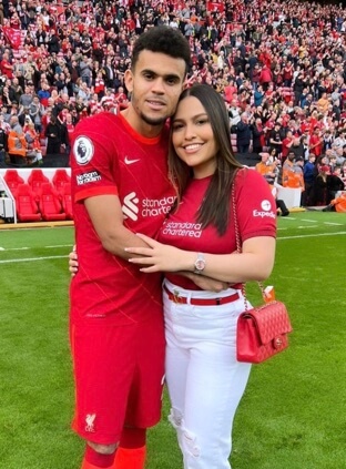 Gera Ponce with her partner, Luis Diaz.